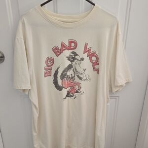 Brand New Disney Big Bad Wolf White Graphic Tee Size XL